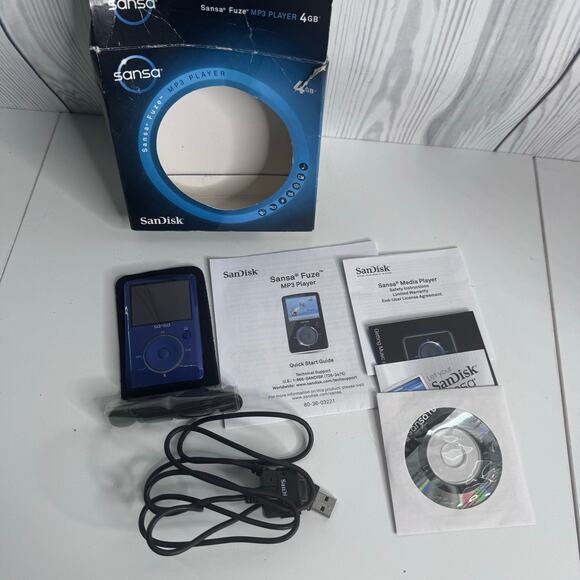 SanDisk Other - Open Box SanDisk Sansa Fuze Blue (4 GB) Digital Media Player 2008 Complete